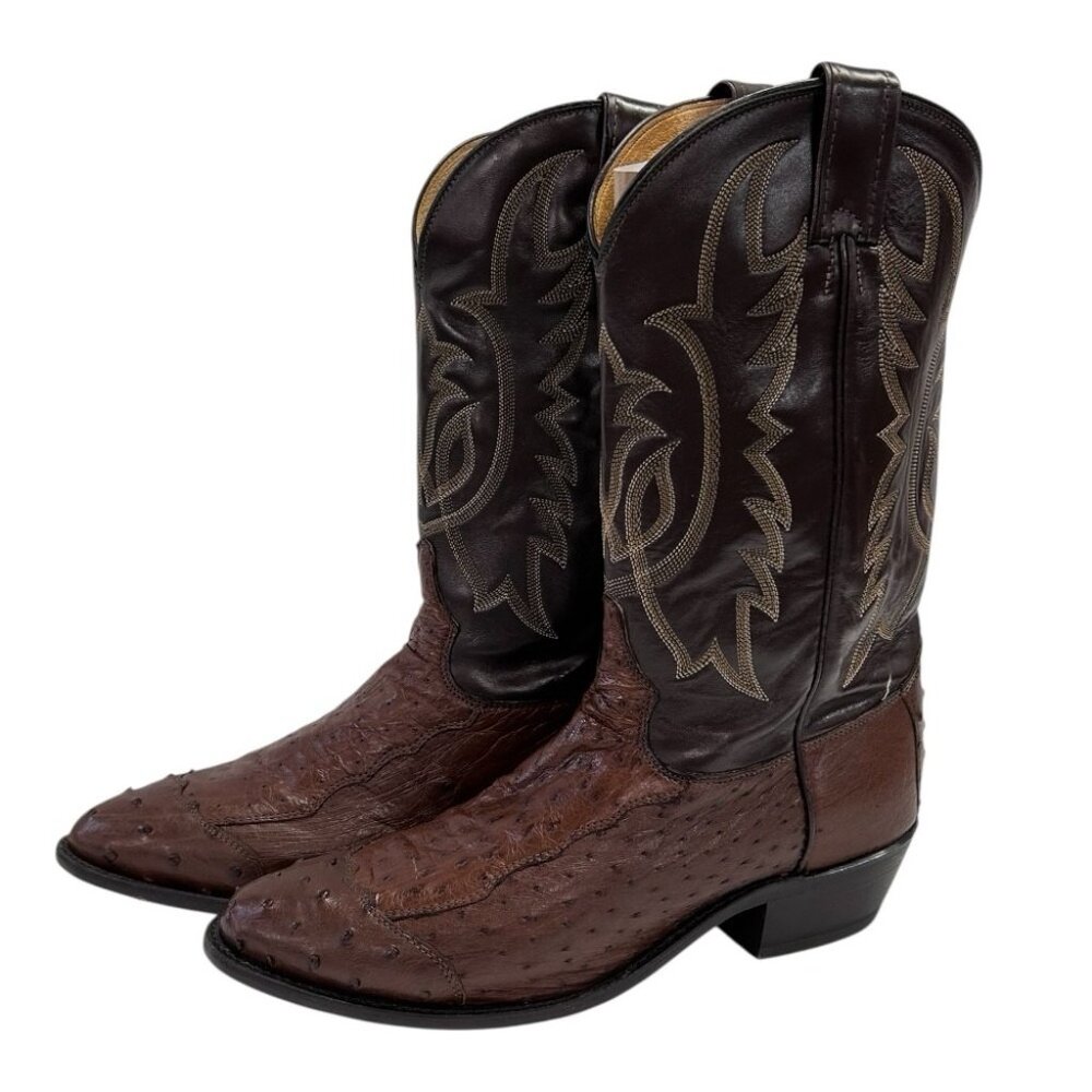 Tony Lama Full Quill Ostrich Western Cowboy Boots SIZE 11D Made in USA